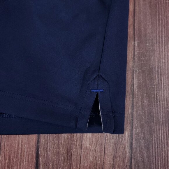 Twillory Mens Large Long Sleeve Performance Athleisure Golf Polo Shirt Navy Blue - Picture 7 of 15